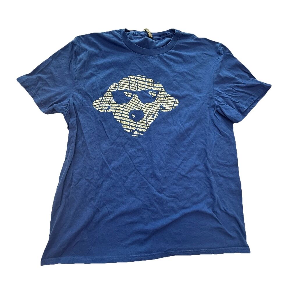 Raising Cane’s Crew Employee T-Shirt Blue XL District 100% Cotton EUC